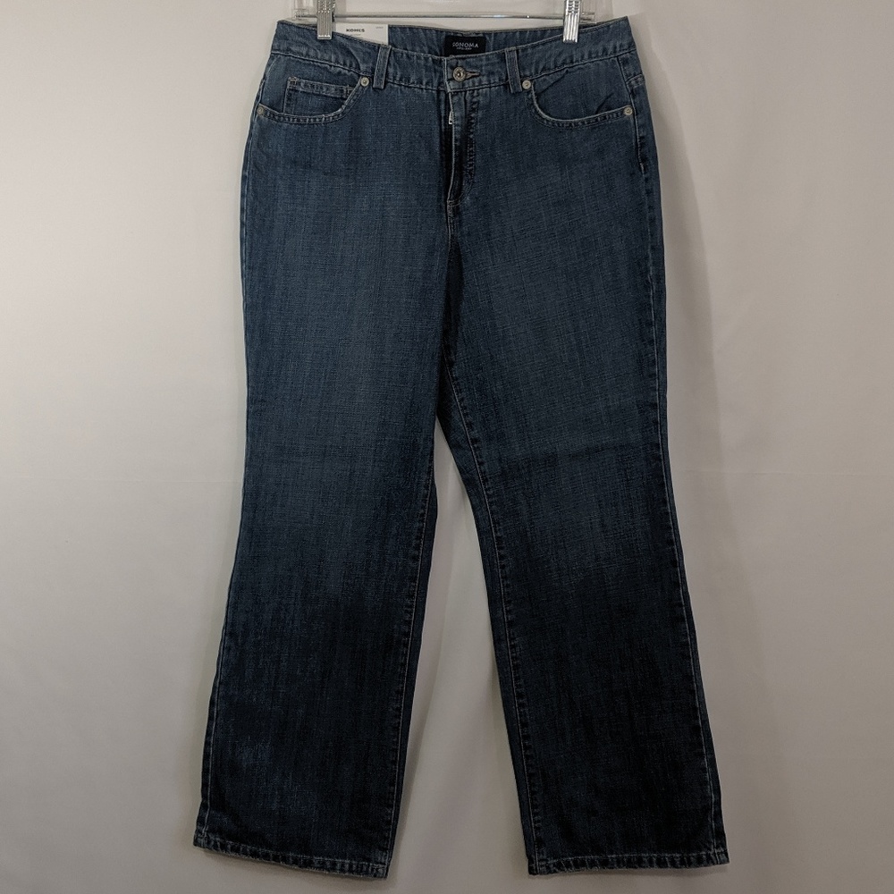 NWT Sonoma Relaxed Lower Riser Blue Jeans 12 Short, 33x29